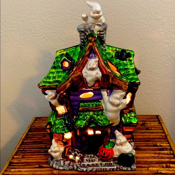 Christopher Radko Ghost manor 1999 lighted ceramic house decor - Picture 1 of 7